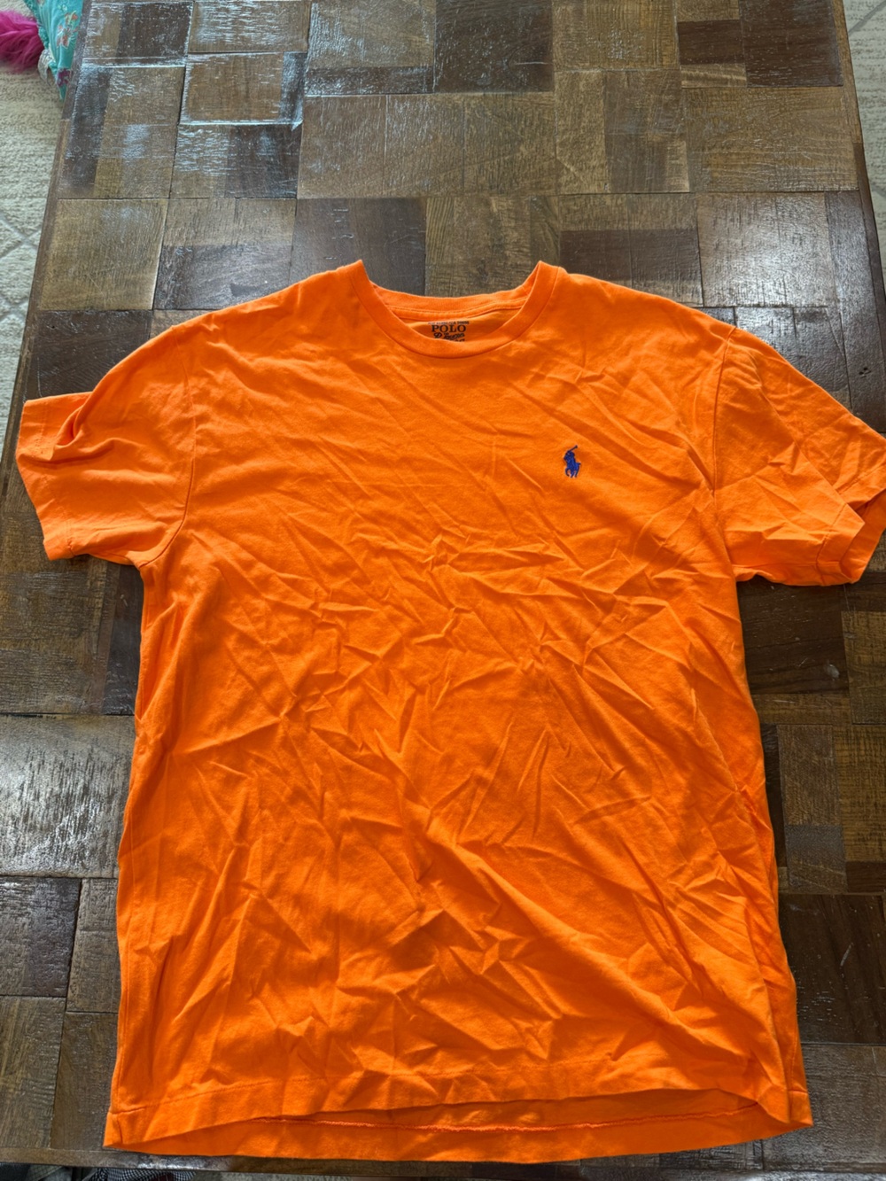 Polo by Ralph Lauren Bright Orange Crewneck Tee with Blue Pony